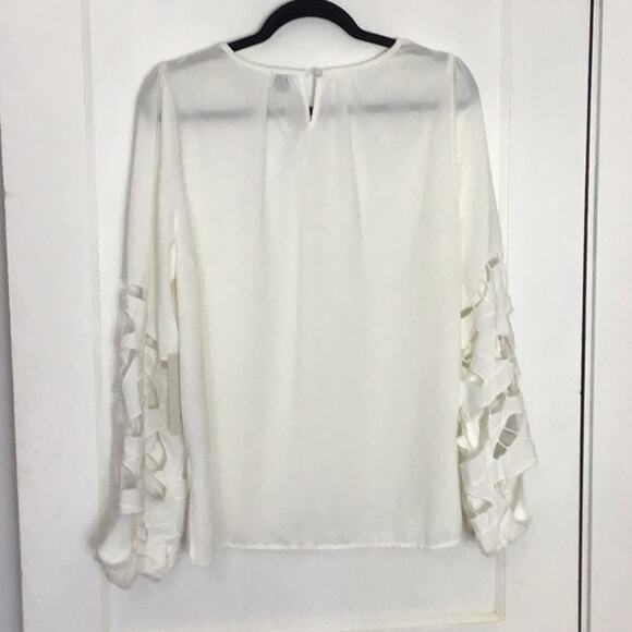 NWT Joie white cut out balloon sleeve blouse - Picture 5 of 8
